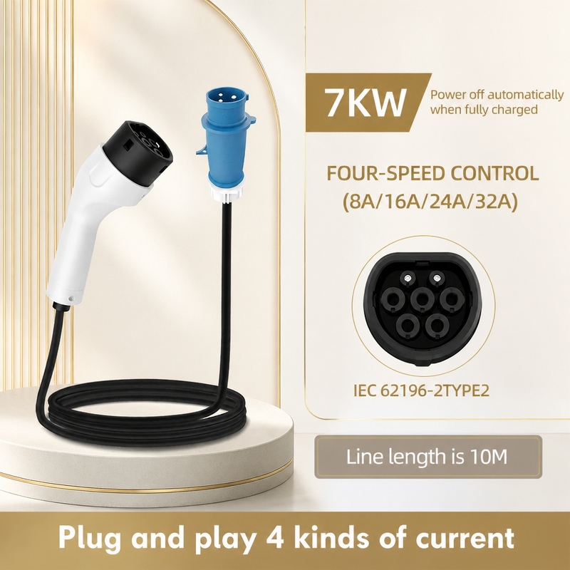 ROMADA 7KW 32A 電気自動車用ポータブル充電器  - Portable Ev Charger 32A Type 2 Cee Plug のレビューと価格