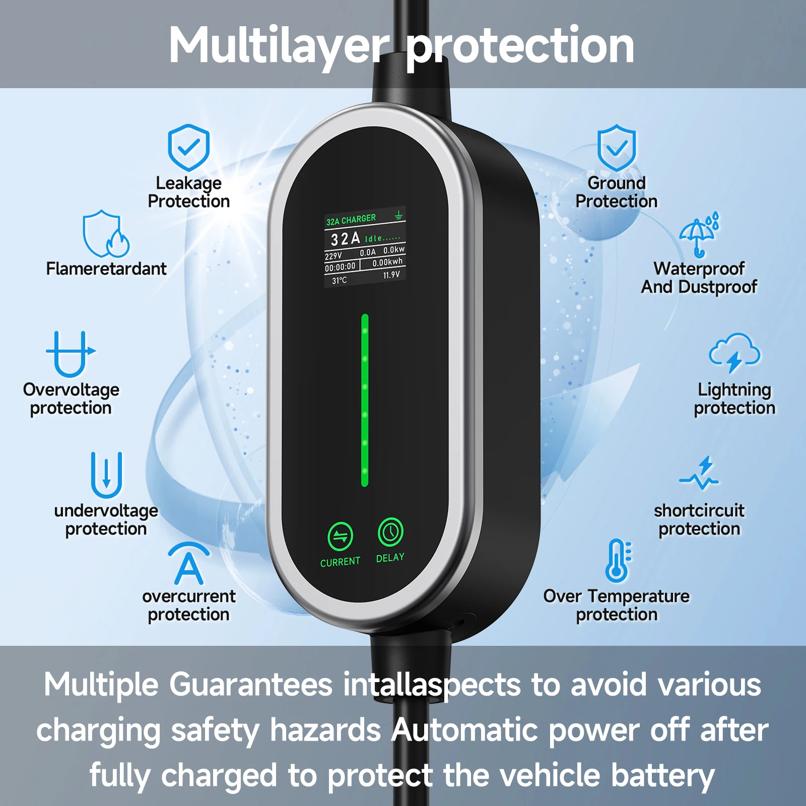 AFEEV 7.2KW 32A ポータブル EV 充電器 - - Portable Ev Charger 32A Type 2 Cee Plug のレビューと価格
